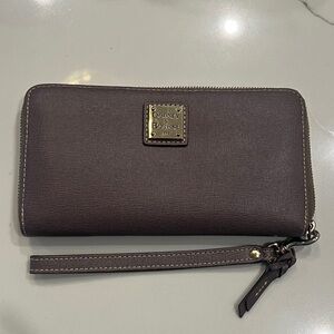 Dooney & Bourke Pebble Grain Leather Large Zip Around Wristlet/Wallet